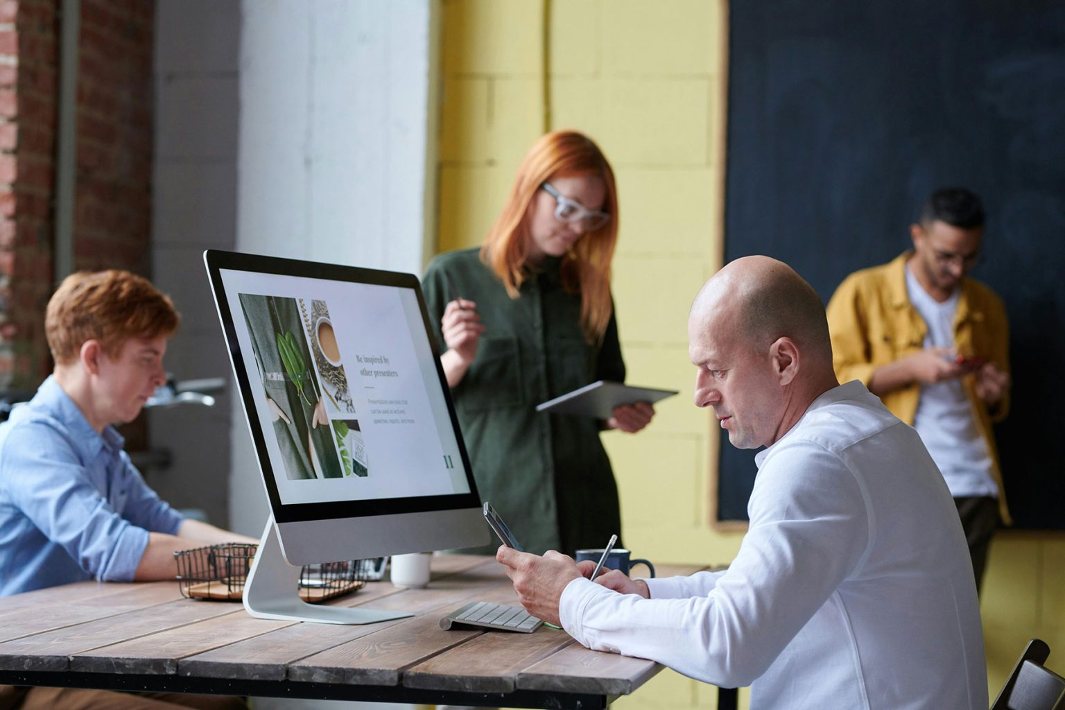 Creative team collaborating in a studio