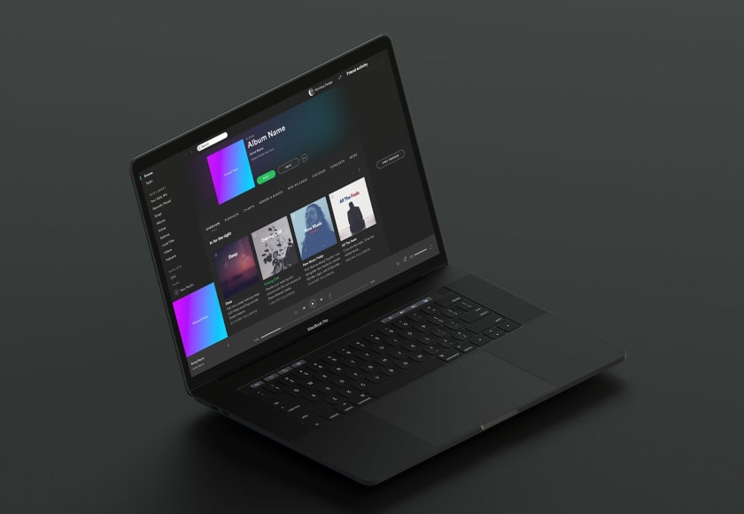 Website design displayed on a laptop
