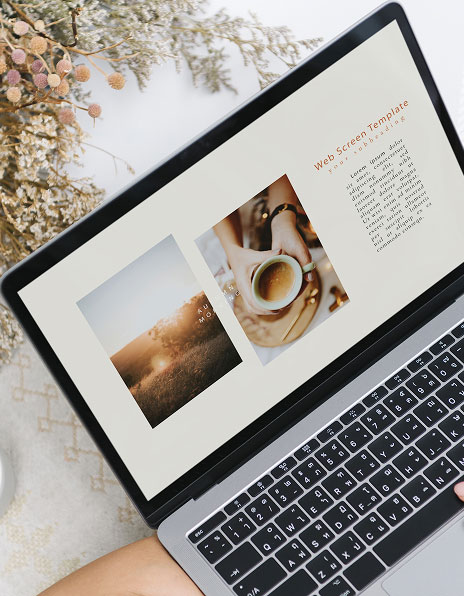 Online storefront displayed on a laptop