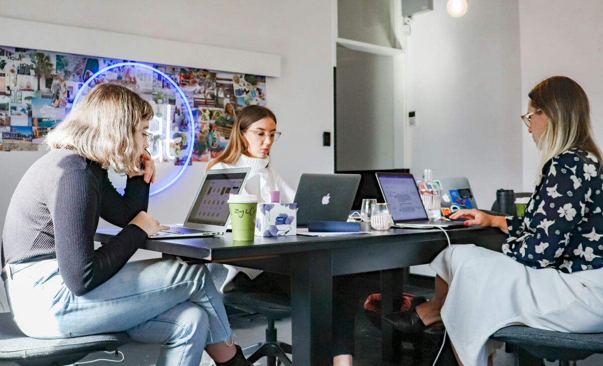 Creative team sharing ideas