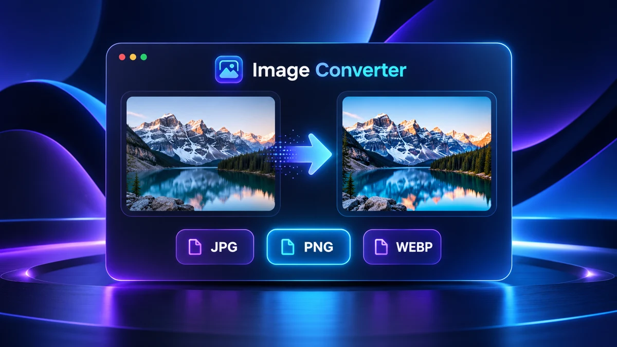 Image Converter with JPG, PNG and WebP conversion preview